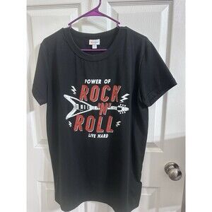 LuluRoe Women’s Graphic Rock N Roll Live Hard Cotton T-Shirt NWT